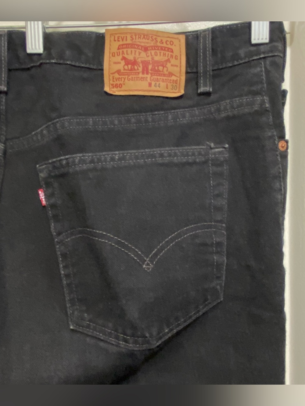 Levi’s Levis Mens 44x30 560 Comfort Fit Black Denim Jeans Y2K Vintage
